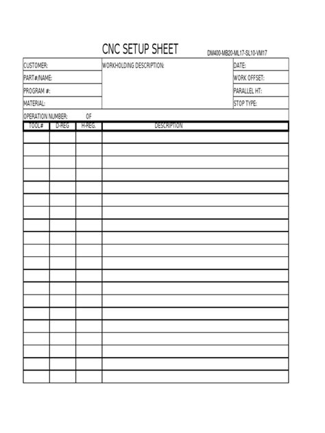 cnc machine setup jobs|cnc tool set up sheet.